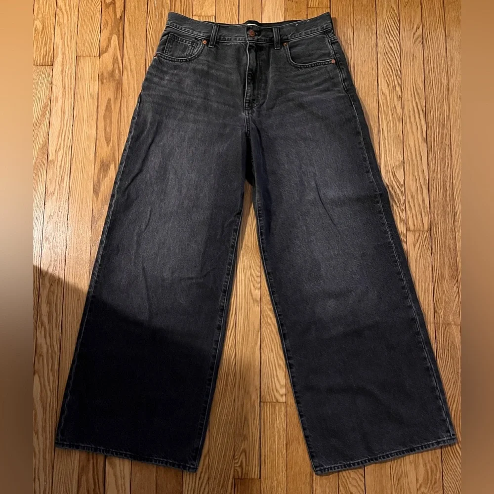 Madewell Super Wide Leg Black Jeans Size 30 - Picture 5 of 13